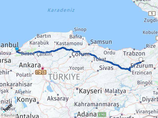 Düzce Cumayeri Bayburt Arası Kaç Km - Yol Haritası