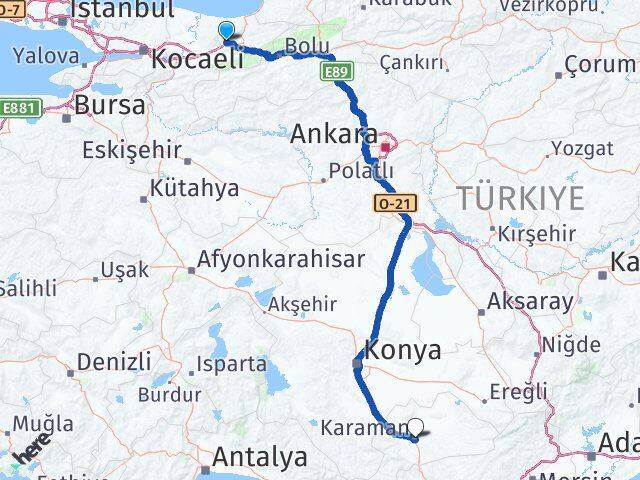 Düzce Cumayeri Karaman Arası Kaç Km - Yol Haritası