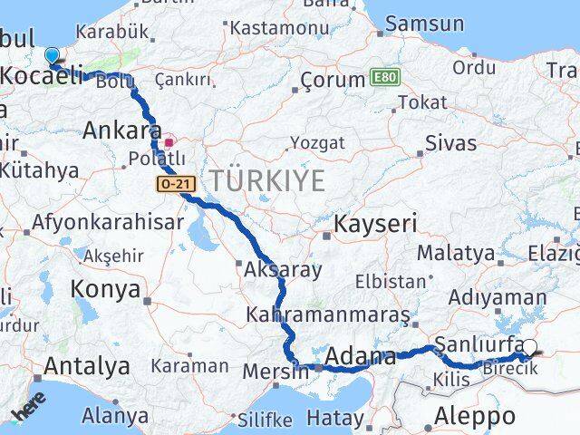 Düzce Cumayeri Şanlıurfa Arası Kaç Km - Yol Haritası