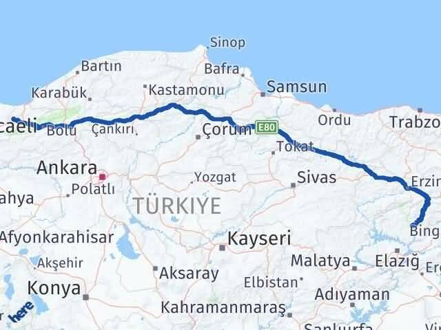 Düzce Cumayeri Tunceli Arası Kaç Km - Yol Haritası