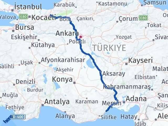 Düzce Erdemli Mersin Arası Kaç Km - Yol Haritası