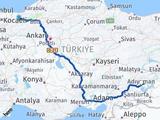Düzce Gölyaka Adıyaman Arası Kaç Km - Yol Haritası