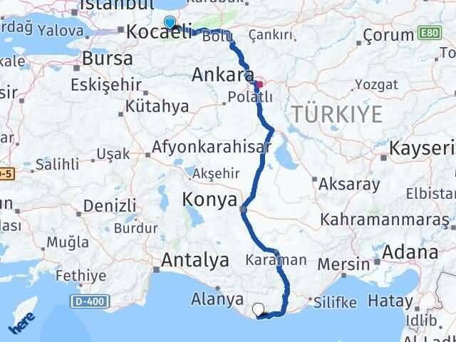 Düzce Gölyaka Anamur Mersin Arası Kaç Km - Yol Haritası