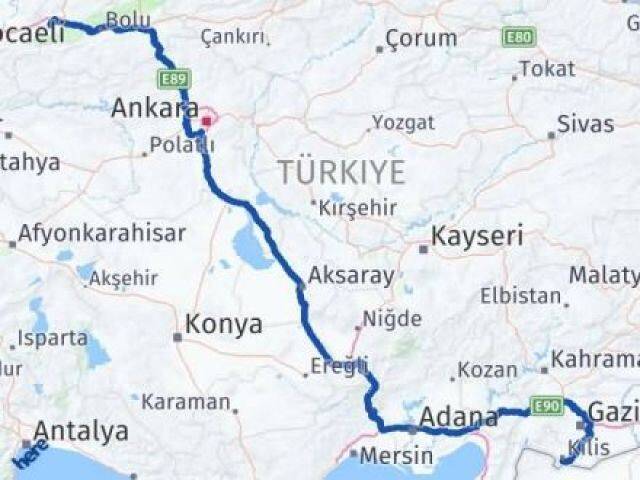 Düzce Gölyaka Kilis Arası Kaç Km - Yol Haritası