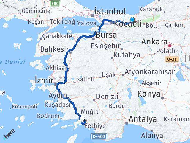 Düzce Gölyaka Muğla Arası Kaç Km - Yol Haritası
