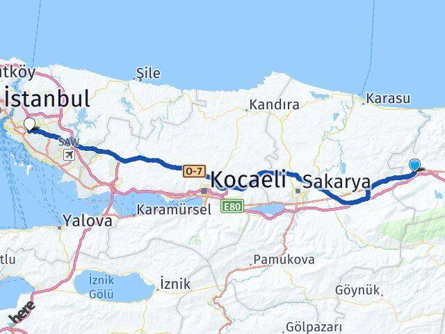 Düzce Gümüşova Ataşehir İstanbul Arası Kaç Km - Yol Haritası