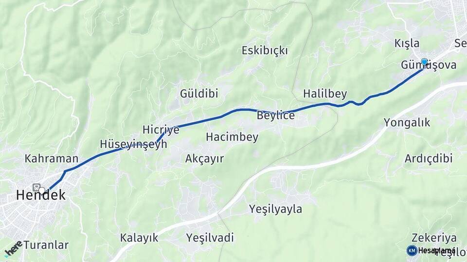 Düzce Gümüşova Hendek Sakarya Arası Kaç Km - Yol Haritası