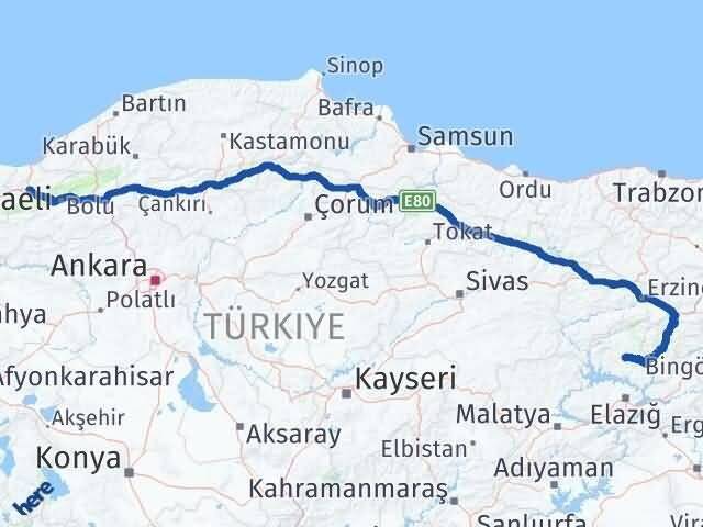 Düzce Hozat Tunceli Arası Kaç Km - Yol Haritası