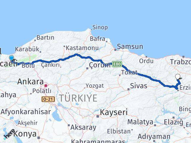 Düzce Kelkit Gümüşhane Arası Kaç Km - Yol Haritası