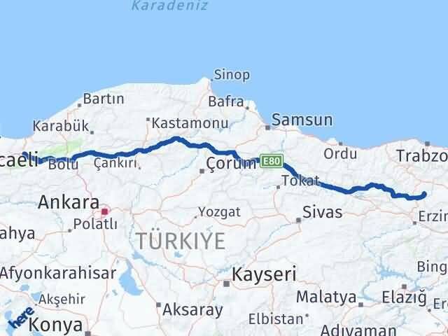Düzce Köse Gümüşhane Arası Kaç Km - Yol Haritası