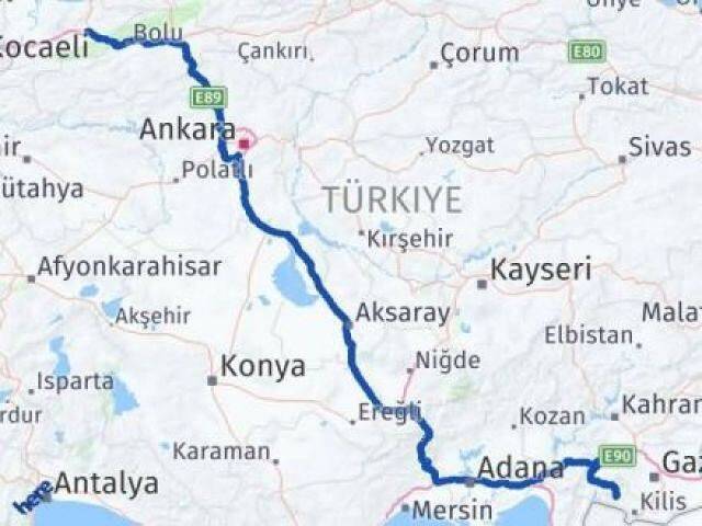 Düzce Musabeyli Kilis Arası Kaç Km - Yol Haritası