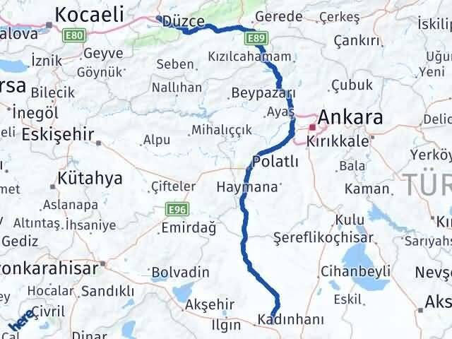 Düzce Sarayönü Konya Arası Kaç Km - Yol Haritası