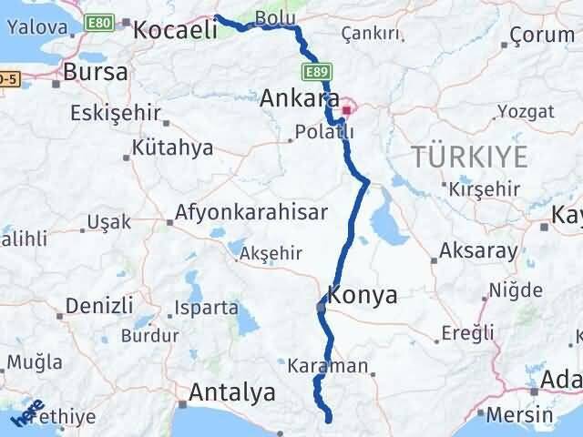 Düzce Sarıveliler Karaman Arası Kaç Km - Yol Haritası