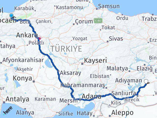 Düzce Siverek Şanlıurfa Arası Kaç Km - Yol Haritası