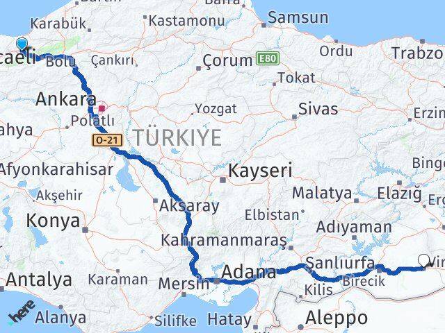 Düzce Viranşehir Şanlıurfa Arası Kaç Km - Yol Haritası