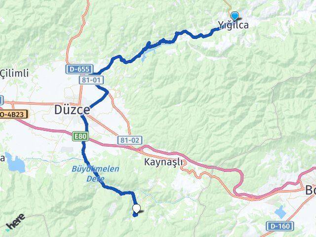 Düzce Yığılca Samandere Arası Kaç Km - Yol Haritası