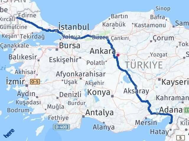 Edirne Arsuz Hatay Arası Kaç Km - Yol Haritası