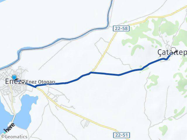 Edirne Enez Çataltepe Enez Arası Kaç Km - Yol Haritası