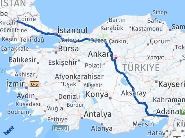 Edirne Erzin Hatay Arası Kaç Km - Yol Haritası