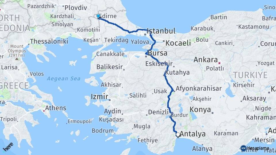 Edirne Karaağaç Arası Kaç Km - Yol Haritası