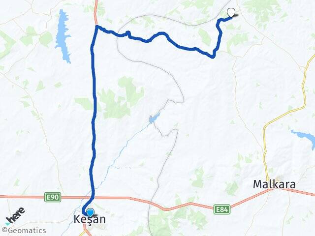 Edirne Keşan Doğanköy Malkara Tekirdağ Arası Kaç Km - Yol Haritası