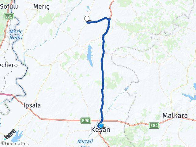 Edirne Keşan Kurtbey Uzunköprü Arası Kaç Km - Yol Haritası