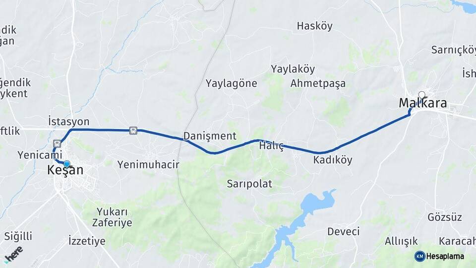 Edirne Keşan Malkara Tekirdağ Arası Kaç Km - Yol Haritası