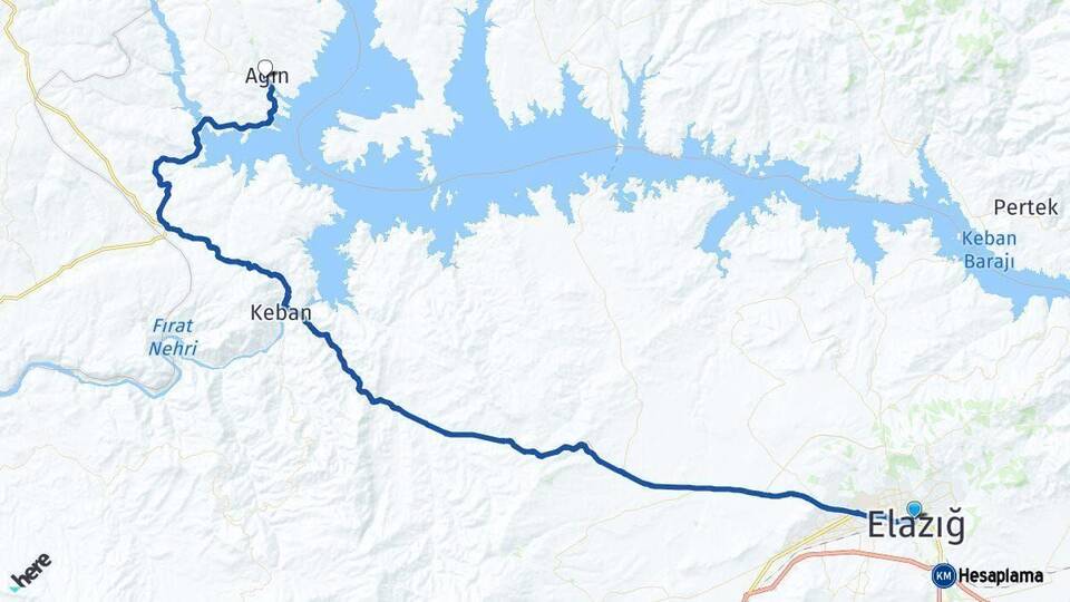 Elazığ Ağın Arası Kaç Km - Yol Haritası
