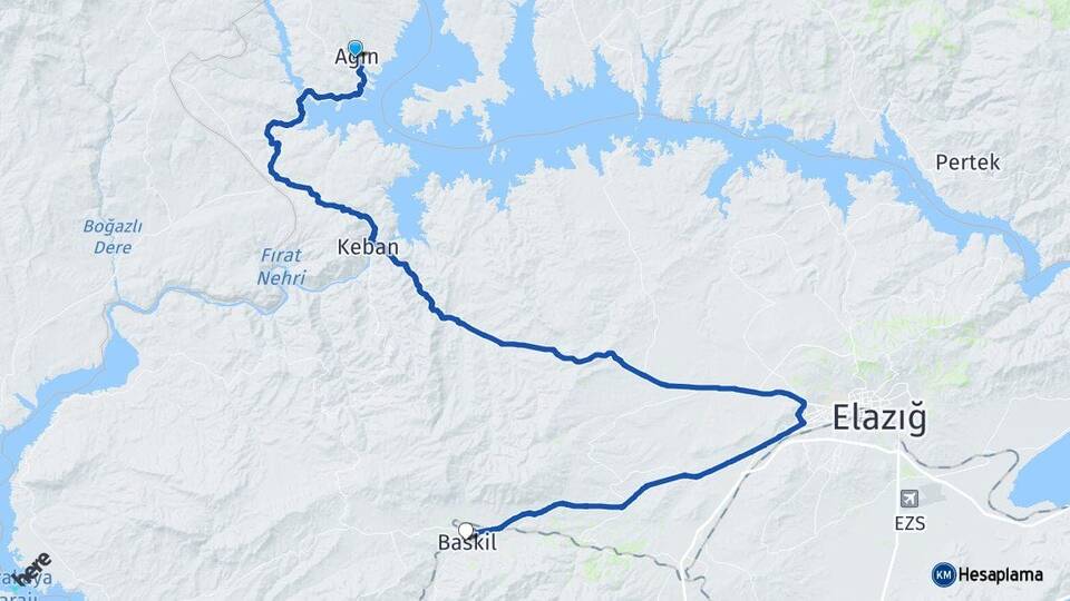 Elazığ Ağın Baskil Arası Kaç Km - Yol Haritası