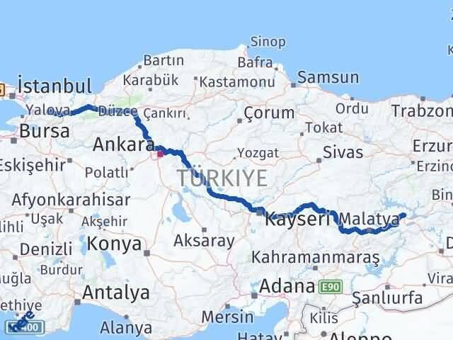 Elazığ Başiskele Kocaeli Arası Kaç Km - Yol Haritası