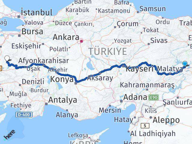 Elazığ Gördes Manisa Arası Kaç Km - Yol Haritası