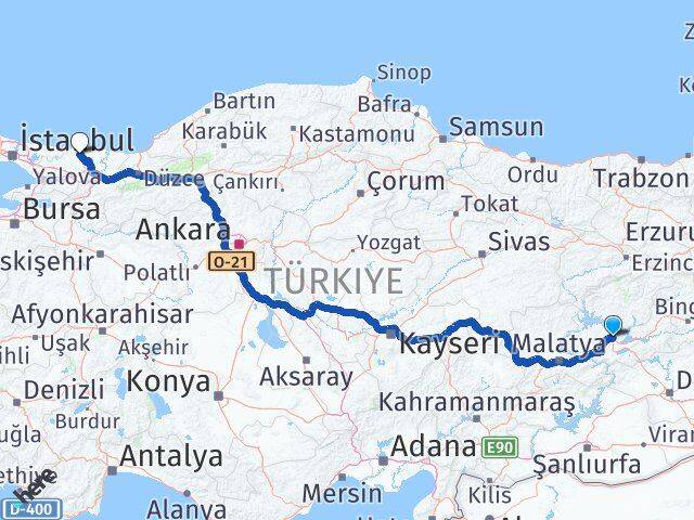 Elazığ Kandıra Kocaeli Arası Kaç Km - Yol Haritası