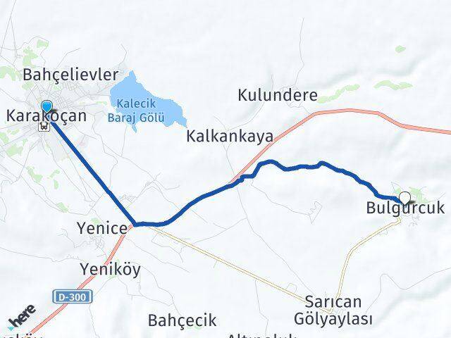 Elazığ Karakoçan Bulgurcuk Karakoçan Arası Kaç Km - Yol Haritası