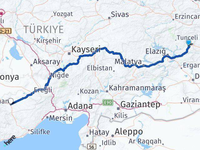 Elazığ Karakoçan Karaman Arası Kaç Km - Yol Haritası