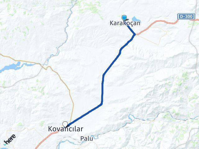Elazığ Karakoçan Kovancılar Arası Kaç Km - Yol Haritası
