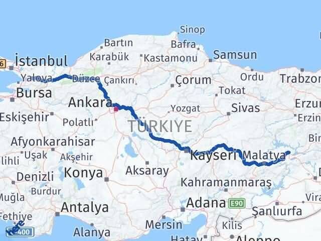 Elazığ Körfez Kocaeli Arası Kaç Km - Yol Haritası