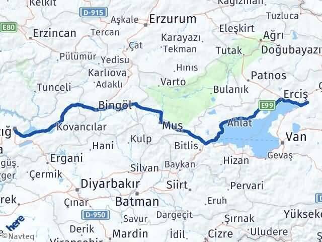 Elazığ Muradiye Van Arası Kaç Km - Yol Haritası