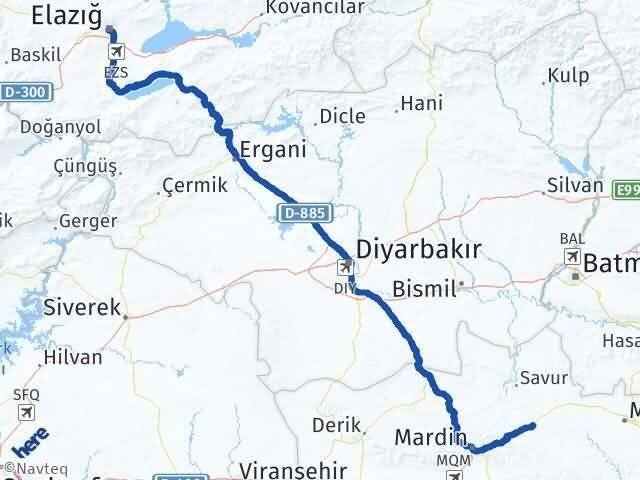 Elazığ Ömerli Mardin Arası Kaç Km - Yol Haritası