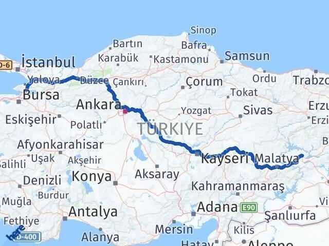 Elazığ Orhangazi Bursa Arası Kaç Km - Yol Haritası