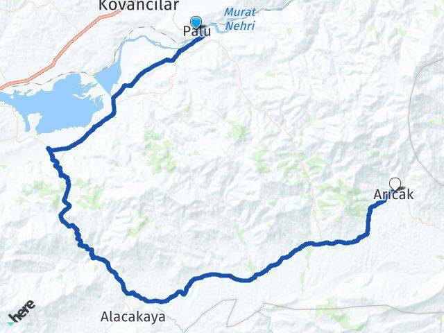Elazığ Palu Arıcak Arası Kaç Km - Yol Haritası