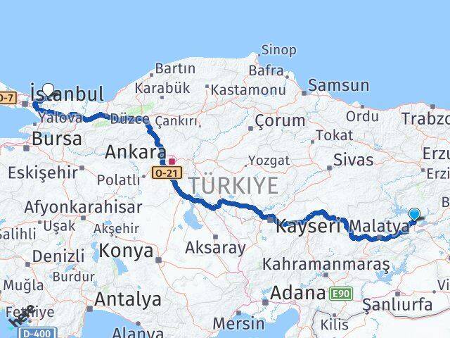 Elazığ Şile İstanbul Arası Kaç Km - Yol Haritası