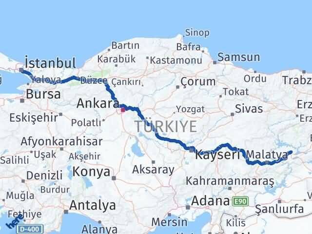 Elazığ Şişli İstanbul Arası Kaç Km - Yol Haritası