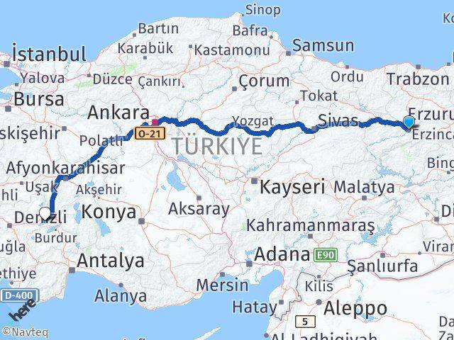 Erzincan Başmakçı Afyonkarahisar Arası Kaç Km - Yol Haritası