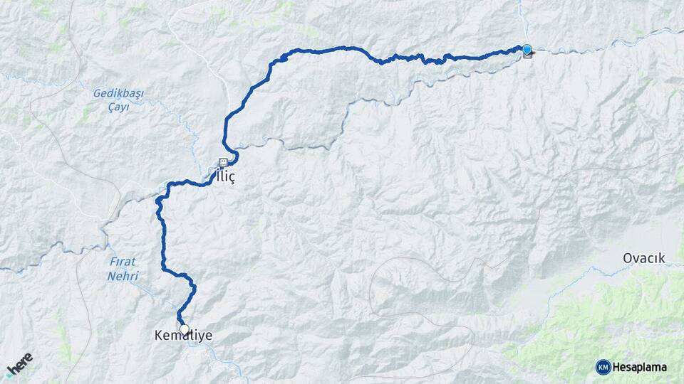 Erzincan Kemah Kemaliye Arası Kaç Km - Yol Haritası
