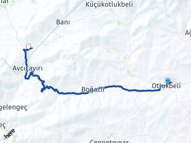 Erzincan Otlukbeli Otlukbeli Demirözü Bayburt Arası Kaç Km - Yol Haritası