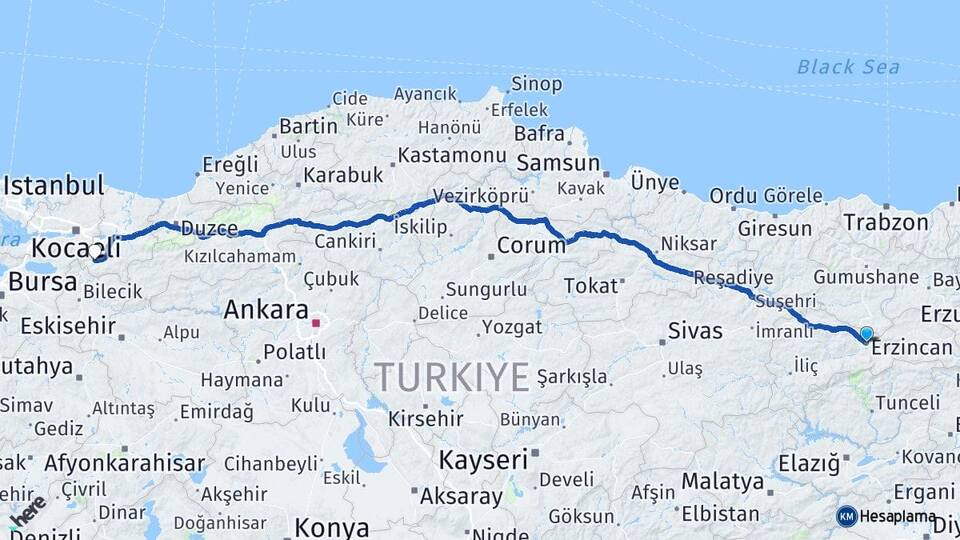 Erzincan Pamukova Sakarya Arası Kaç Saat? Yol Haritası, Yakıt, Rota ve Mesafe Hesaplama Erzincan Pamukova Sakarya Arası Kaç Km? Kaç Saat? Yol Haritası
