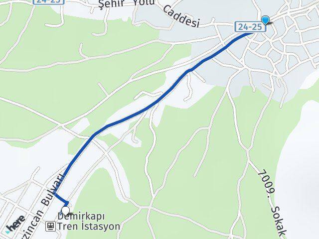 Erzincan Üzümlü Terzibaba Üzümlü Arası Kaç Km - Yol Haritası