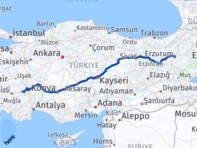 Erzurum Dazkırı Afyonkarahisar Arası Kaç Km - Yol Haritası