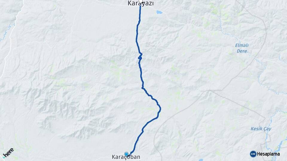 Erzurum Karaçoban Karayazı Arası Kaç Km - Yol Haritası