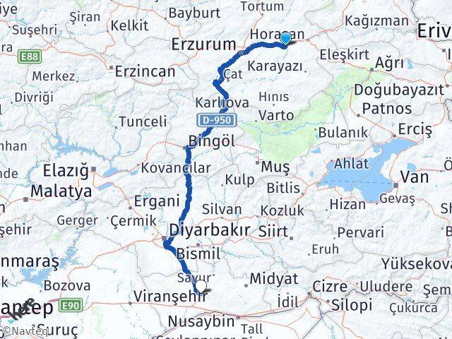 Erzurum Köprüköy Mardin Arası Kaç Km - Yol Haritası